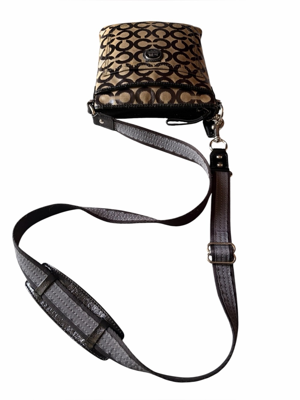Coach Signature Op Art Coated Canvas Swingpack Crossbody - Picture 7 of 9